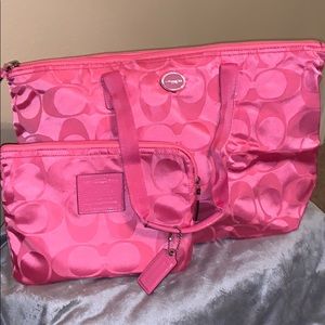 Authentic Coach pink tote